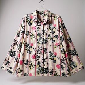 Victoria’s Secret Pajama Top L Pink Satin Button Up Coquette Whimsical Lounge